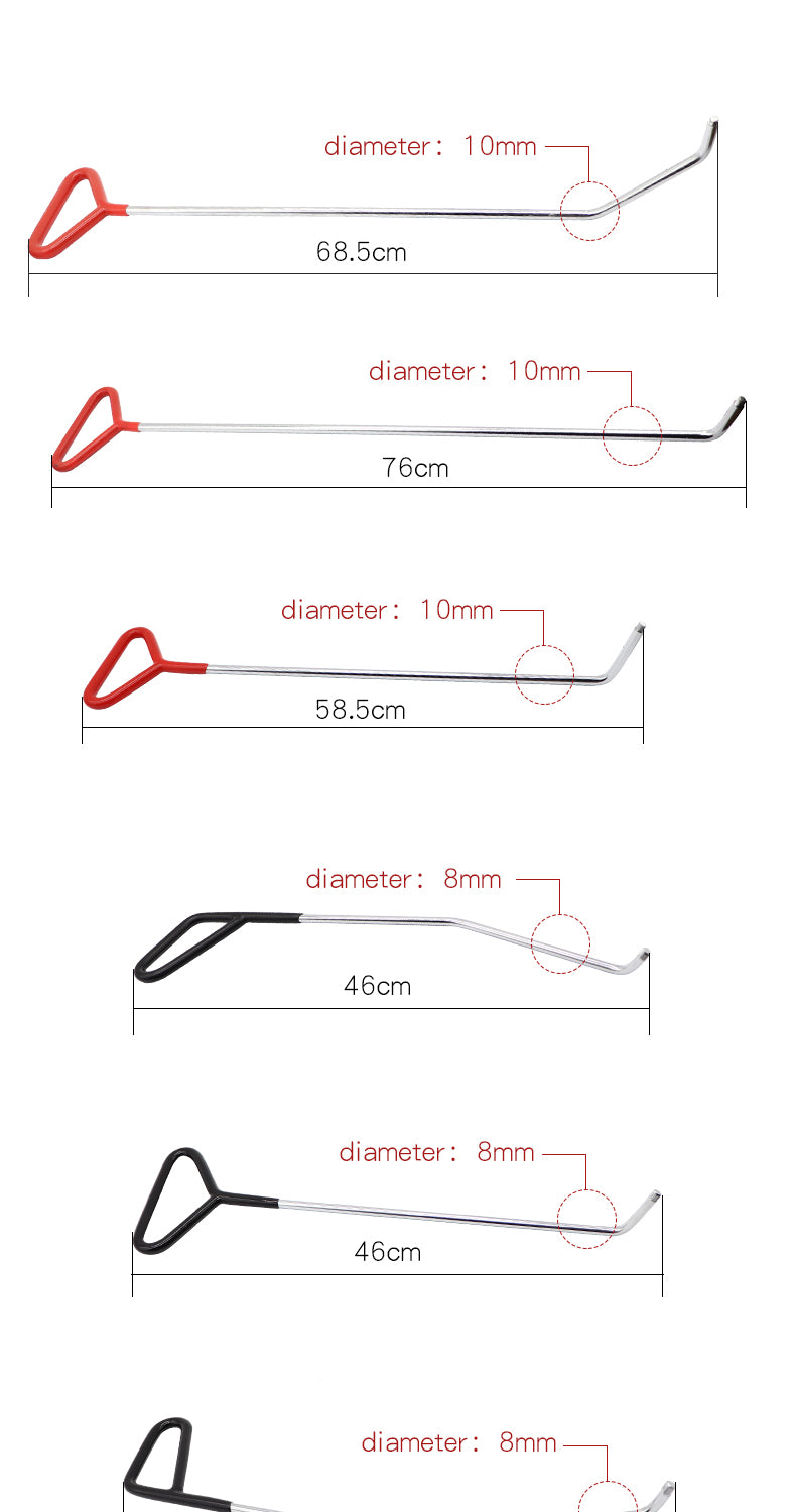 Set of Crowbars Pits, Bumps, Hail Pits, Roof Hooks, Sheet Metal Hooks, Car Dent Repair Tools