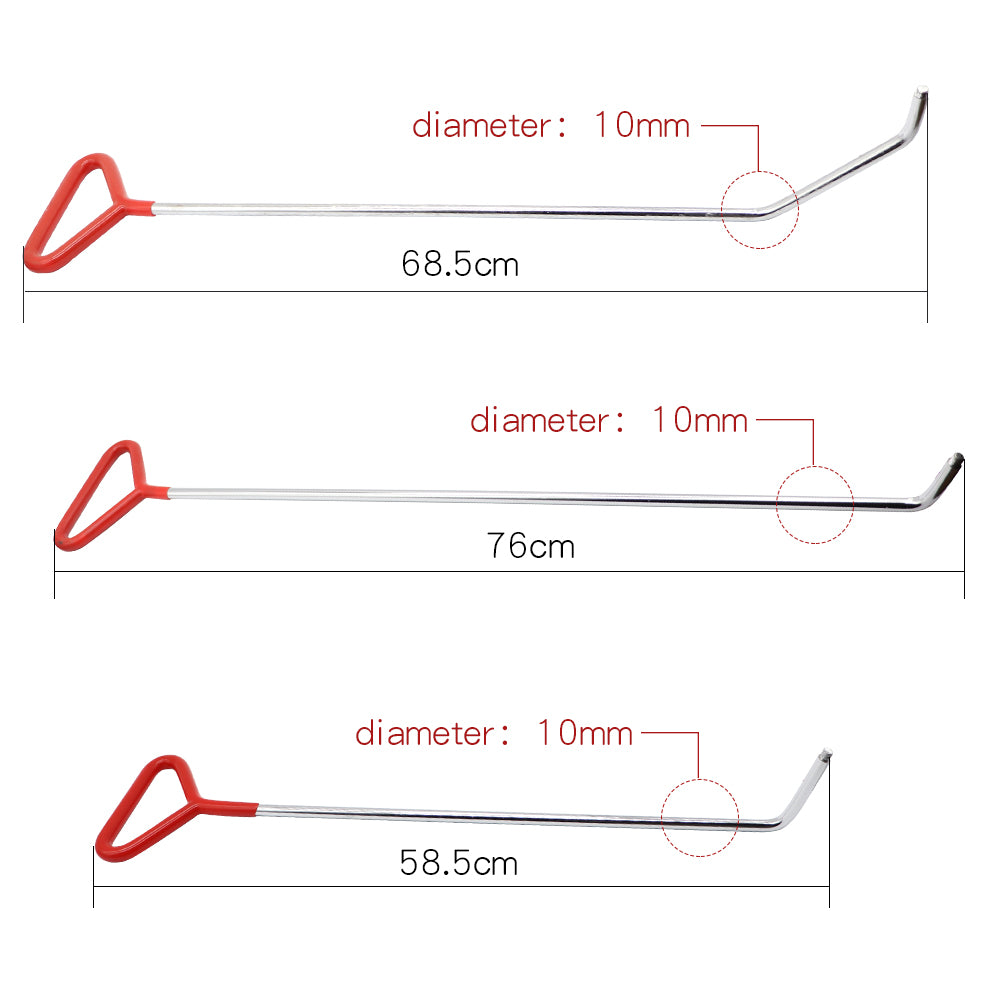 Set of Crowbars Pits, Bumps, Hail Pits, Roof Hooks, Sheet Metal Hooks, Car Dent Repair Tools